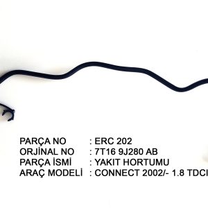 FORD YAKIT BORUSU HORTUMU 110PS CONNECT ERC 202 ürün görseli
